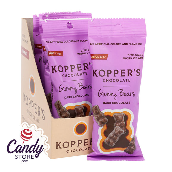 Dark Chocolate Gummy Bears 2oz Koppers - 6ct CandyStore.com