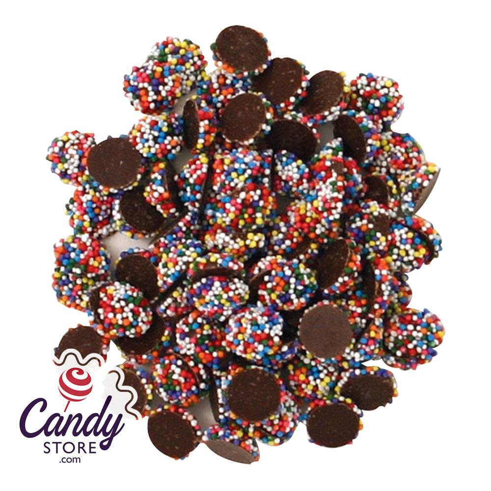 Rainbow Seeds Mini Nonpareils Dark Chocolate 10lb - CandyStore.com