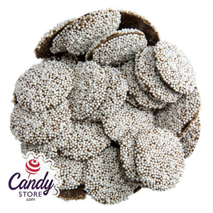 Dark Chocolate Nonpareils With White Seeds - 10lb CandyStore.com
