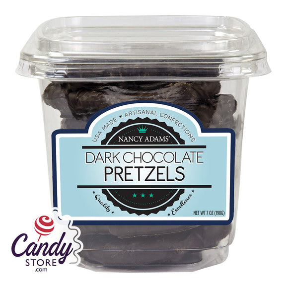 Dark Chocolate Pretzels 7oz Tub Nancy Adams - 12ct CandyStore.com