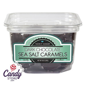 Dark Chocolate Sea Salt Caramels 10oz Tub Nancy Adams - 12ct CandyStore.com