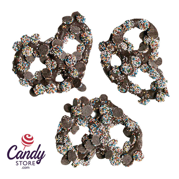 Dark Chocolate With Mini Snocaps Premier Pretzel Nancy Adams - 25ct CandyStore.com