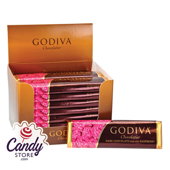 Dark Godiva Chocolate Filled With Raspberry 1.5oz Bar - 24ct CandyStore.com