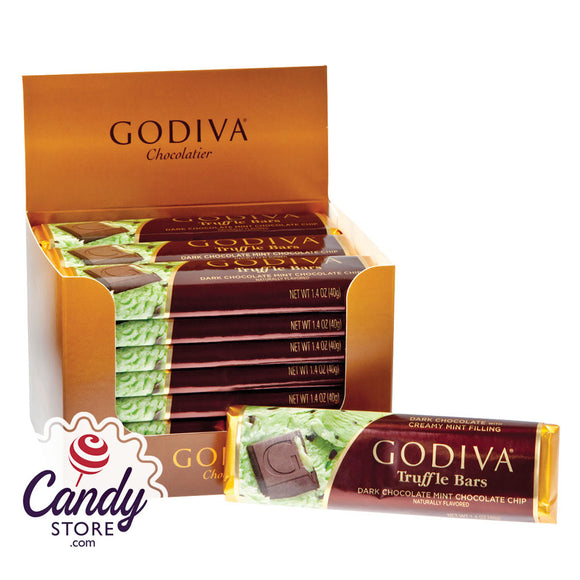 Dark Godiva Chocolate Mint Godiva Chocolate Chip 1.5oz Bar - 24ct CandyStore.com