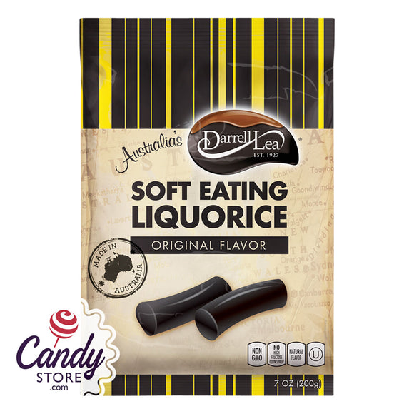 Darrell Lea Original Black Licorice 7oz Peg Bag - 8ct CandyStore.com