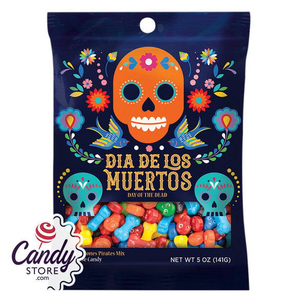 Day of the Dead Skull & Bones 5oz Peg Bags - 12ct CandyStore.com
