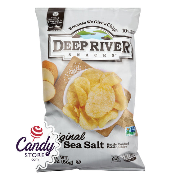 Deep River Original Sea Salt Kettle Chip 2oz Bags - 24ct CandyStore.com