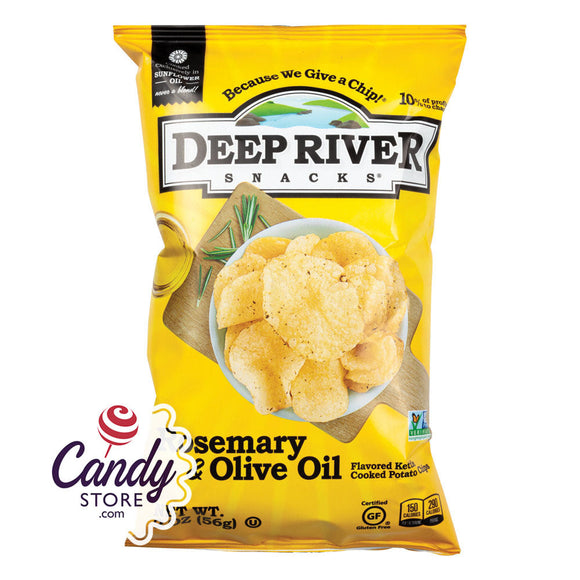 Deep River Rosemary & Olive Oil Kettle Chips 2oz Bags - 24ct CandyStore.com