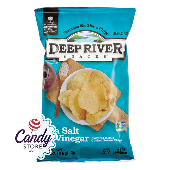 Deep River Salt & Vinegar Kettle Chips 2oz Bags - 24ct CandyStore.com