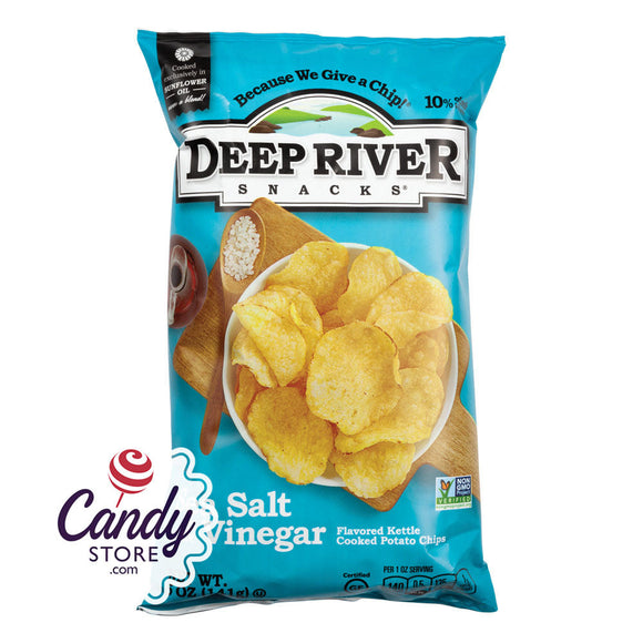 Deep River Salt & Vinegar Kettle Chips 5oz Bags - 12ct CandyStore.com