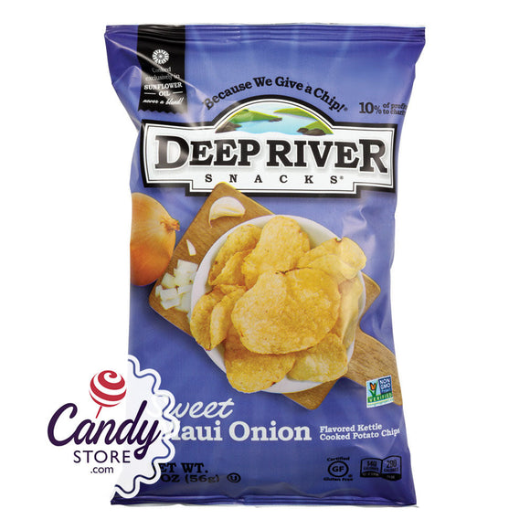 Deep River Sweet Maui Onion Kettle Chips 2oz Bags - 24ct CandyStore.com