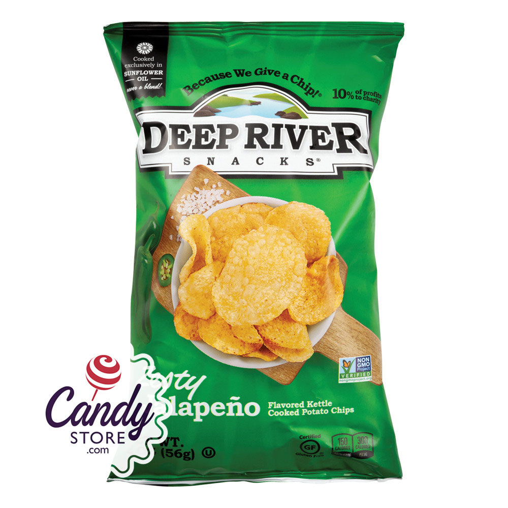 Deep River Zesty Jalapeno Kettle Chips 2oz Bags 24ct