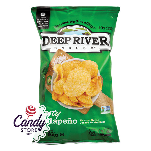 Deep River Zesty Jalapeno Kettle Chips 2oz Bags - 24ct CandyStore.com