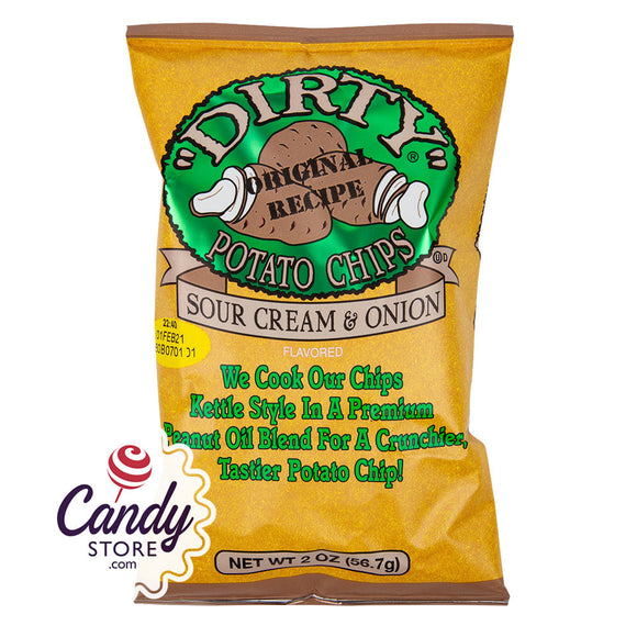 Dirty Sour Cream & Onion Potato Chips 2oz Bags - 25ct CandyStore.com