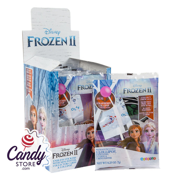 Disney Frozen 2 Secret Bag With Stickers, Cards, Lollipop & Poster 0.25oz - 24ct CandyStore.com