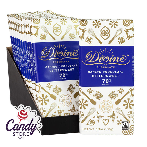 Divine 70% Bittersweet 5.3oz Baking Bar - 12ct CandyStore.com