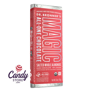 Dr. Bronner's Salted Whole Almonds 3oz Bar - 108ct CandyStore.com
