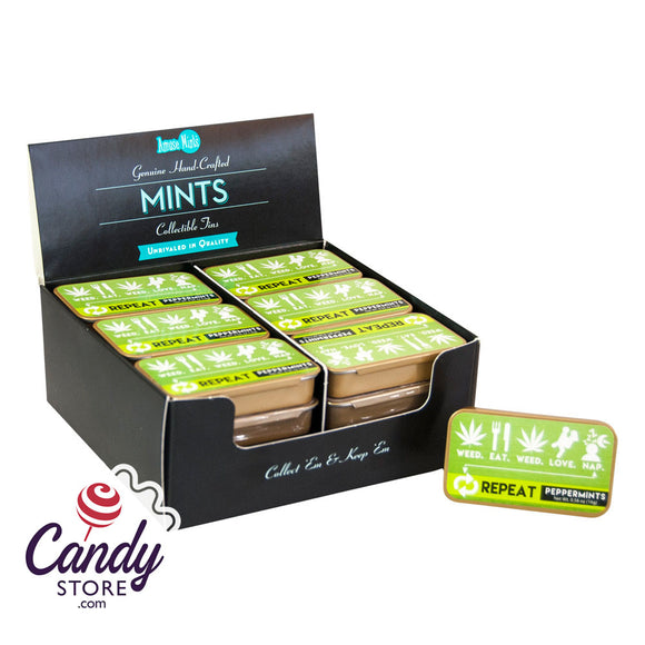 Eat.Weed.Repeat Peppermint Mints 0.56oz Tins - 24ct CandyStore.com