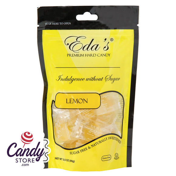 Eda's Sugarfree Lemon 3.5oz Pouch - 12ct CandyStore.com
