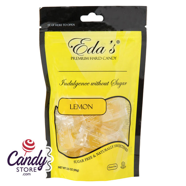 Eda's Sugarfree Lemon 3.5oz Pouch - 12ct | CandyStore.com