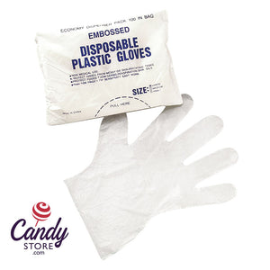 Embossed Disposable Plastic Gloves - 100ct CandyStore.com