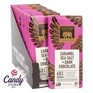 Endangered Species Dark Chocolate With Caramel And Sea Salt 3oz Bar - 12ct CandyStore.com