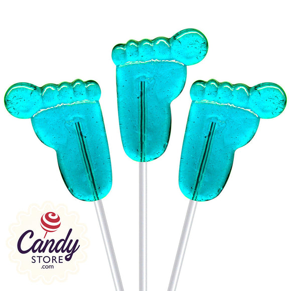 Fancy Pops Blue Baby Feet Lollipops - 100ct CandyStore.com