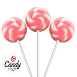 Fancy Pops Pink Round Lollipops - 100ct CandyStore.com