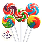Fancy Pops Round Rainbow Lollipops - 100ct CandyStore.com