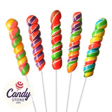 Fancy Pops Spiral Rainbow Lollipops - 100ct CandyStore.com