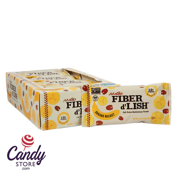 Fiber D'Lish Banana Walnut Bars Nugo 1.6oz - 16ct CandyStore.com