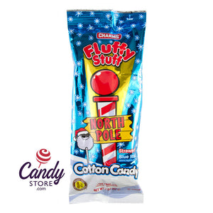 Fluffy Stuff North Pole Strawberry And Blue Raspberry Cotton Candy 2oz Bags - 18ct CandyStore.com