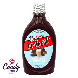 Fox's U-Bet Sugar Free Chocolate Syrup 18oz - 12ct CandyStore.com