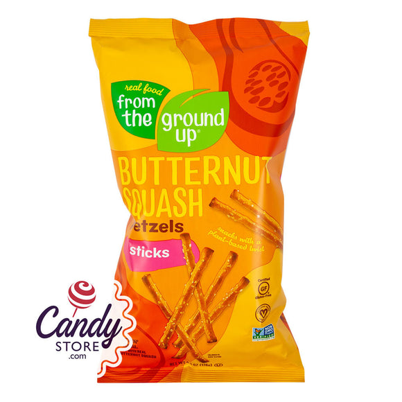 From The Ground Up Butternut Squash Pretzel Sticks 4.5oz Bags - 12ct CandyStore.com