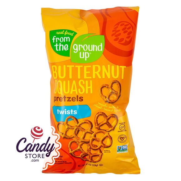 From The Ground Up Butternut Squash Pretzel Twists 4.5oz Bags - 12ct CandyStore.com