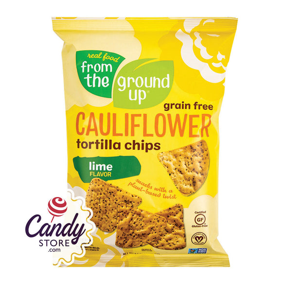 From The Ground Up Cauliflower Lime Tortilla Chips 4.5oz Bags - 12ct CandyStore.com