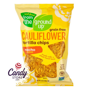 From The Ground Up Cauliflower Nacho Tortilla Chips 4.5oz Bags - 12ct CandyStore.com