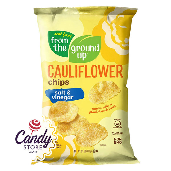 From The Ground Up Cauliflower Salt & Vinegar Chips 3.5oz Bags - 12ct CandyStore.com