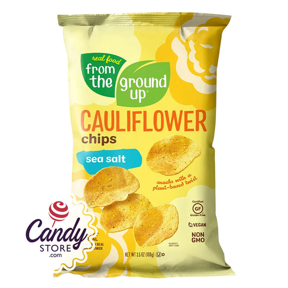 From The Ground Up Cauliflower Sea Salt Chips 3.5oz Bags - 12ct CandyStore.com