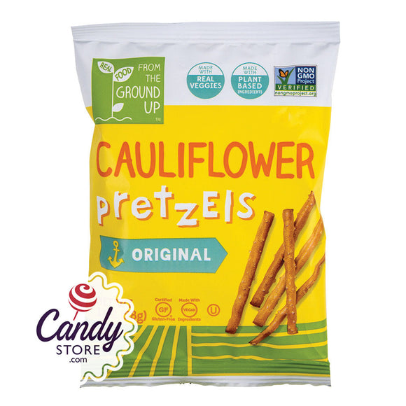 From The Ground Up Cauliflower Sea Salt Pretzel Sticks 1oz Pouch - 24ct CandyStore.com