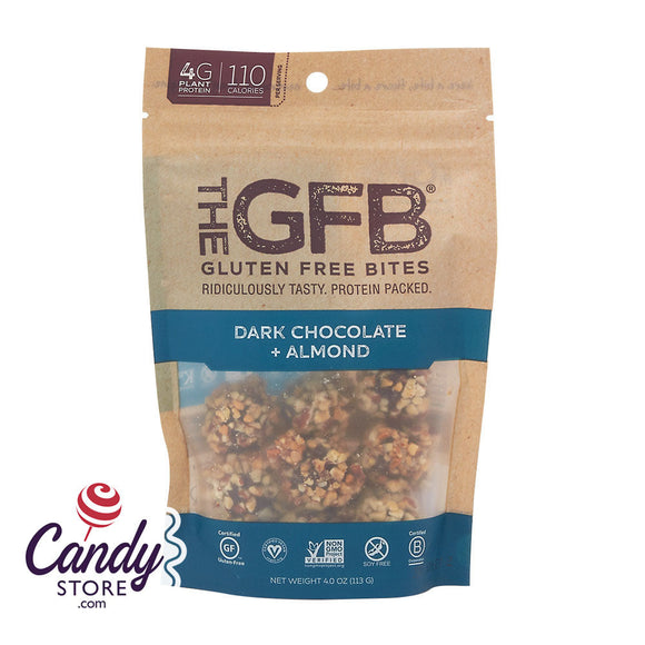 GFB Dark Chocolate Almond Gluten Free Bites 4oz Peg Bags - 6ct CandyStore.com