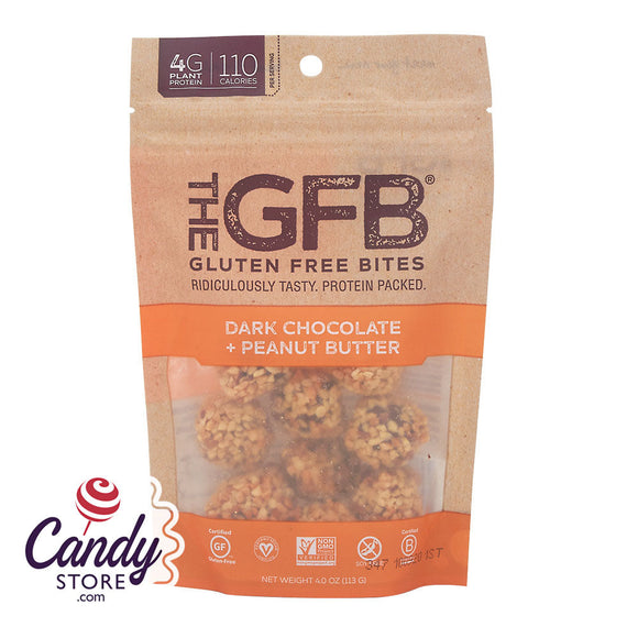 GFB Dark Chocolate Peanut Butter Gluten Free Bites 4oz Peg Bags - 6ct CandyStore.com