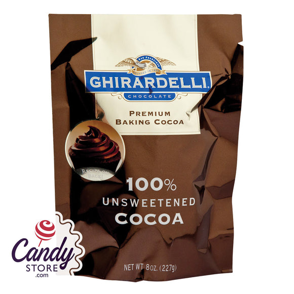 Ghirardelli 100% Unsweetened Baking Cocoa 8oz Pouch - 6ct CandyStore.com
