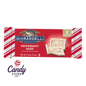 Ghirardelli 2 Square Peppermint Bark 0.83oz Bar - 36ct CandyStore.com