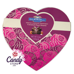 Ghirardelli Caramel Duet Heart 5.6oz Boxes - 12ct CandyStore.com