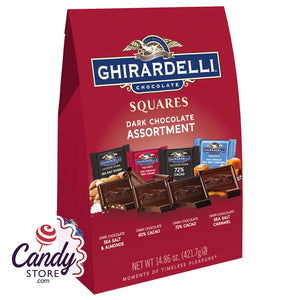 Ghirardelli Dark Chocolate Assorted Squares XL Bags - 6ct CandyStore.com