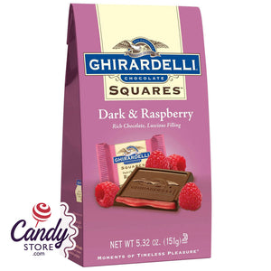 Ghirardelli Dark Chocolate Raspberry Filled Squares Bags - 6ct CandyStore.com