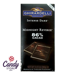 Ghirardelli Intense 86% Dark Chocolate Midnight Reverie 3.1oz Bar - 12ct CandyStore.com