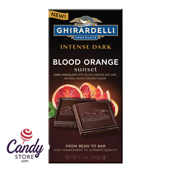 Ghirardelli Intense Dark Blood Orange Sunset 3.5oz Bar - 12ct CandyStore.com