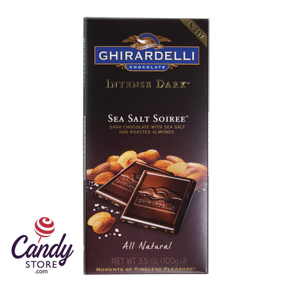 Ghirardelli Intense Dark Chocolate Sea Salt Soiree 3.5oz Bar - 12ct CandyStore.com